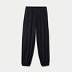 Pantalon large en cr&ecirc;pe taille standard noir ado
