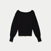 Pull oversize col bardot manches longues noir