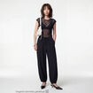 Pantalon large en cr&ecirc;pe taille standard noir