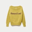 Pull col rond manches longues jaune clair