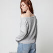 Pull col bateau bas resserr&eacute; blanc