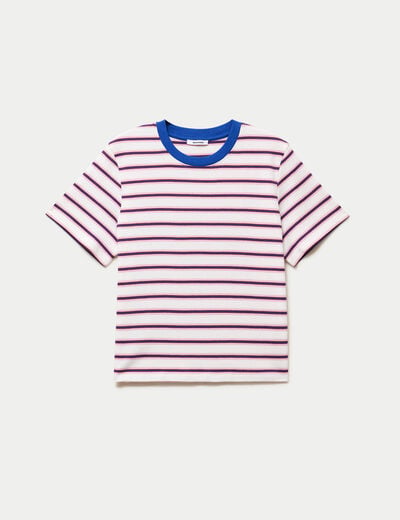 T-shirt ajust&eacute; manches courtes blanc