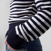 Pull col bateau manches longues bleu marine