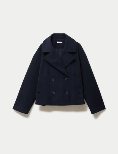 Caban droit bleu marine