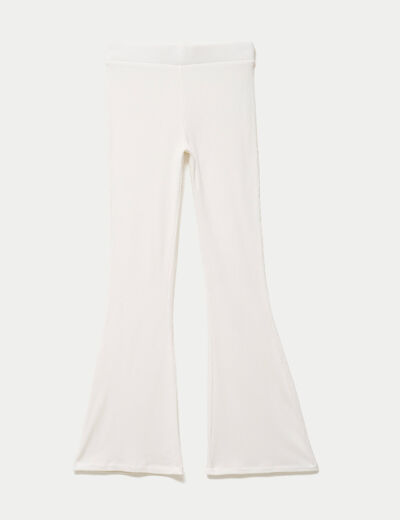 Pantalon flare stretch taille standard ecru