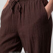 Pantalon large en cr&ecirc;pe taille standard marron fonc&eacute;
