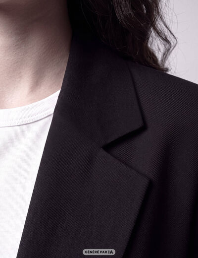 Veste col tailleur manches longues noir