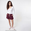 T-shirt ajust&eacute; d&eacute;collet&eacute; manches longues blanc