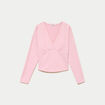 Top ajust&eacute; court manches longues rose