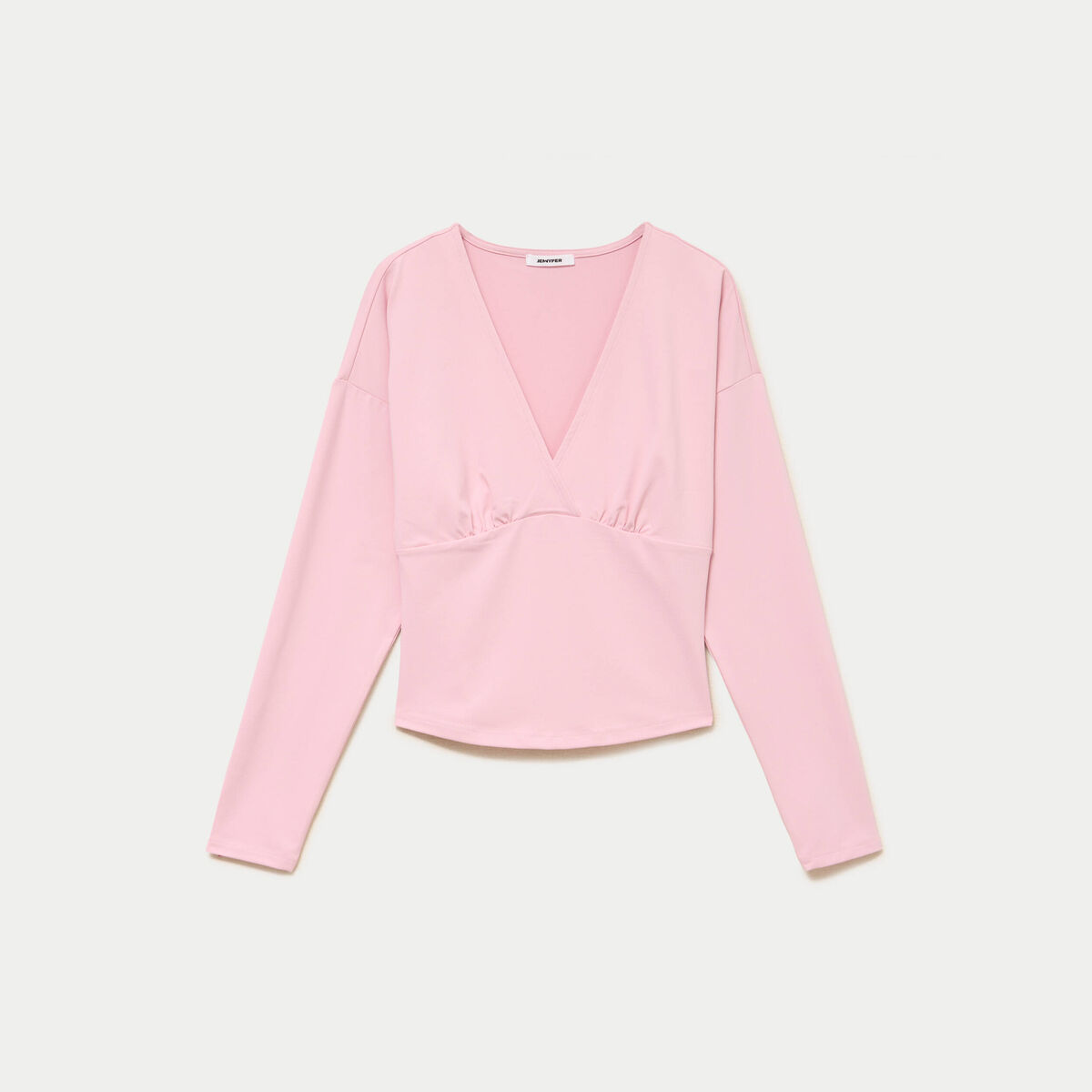 Top ajust&eacute; court manches longues rose