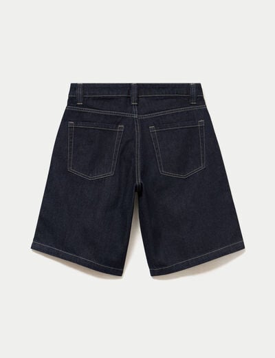 Bermuda large en jean 5 poches denim brut