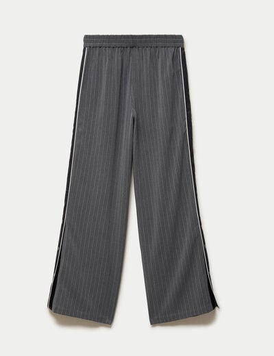 Pantalon bootcut fendu taille standard gris fonc&eacute;