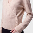 Pull col v manches longues beige