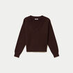 Pull ajust&eacute; d&eacute;collet&eacute; manches longues marron fonc&eacute;