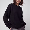 Pull oversize col rond manches longues noir