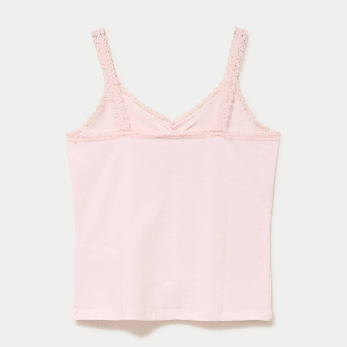D&eacute;bardeur ajust&eacute; d&eacute;collet&eacute; dentelle rose clair