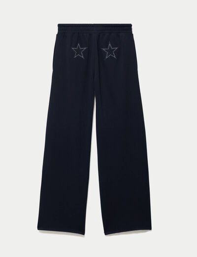 Jogging large en maille bleu marine
