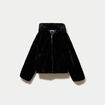 Blouson capuche fausse fourrure noir