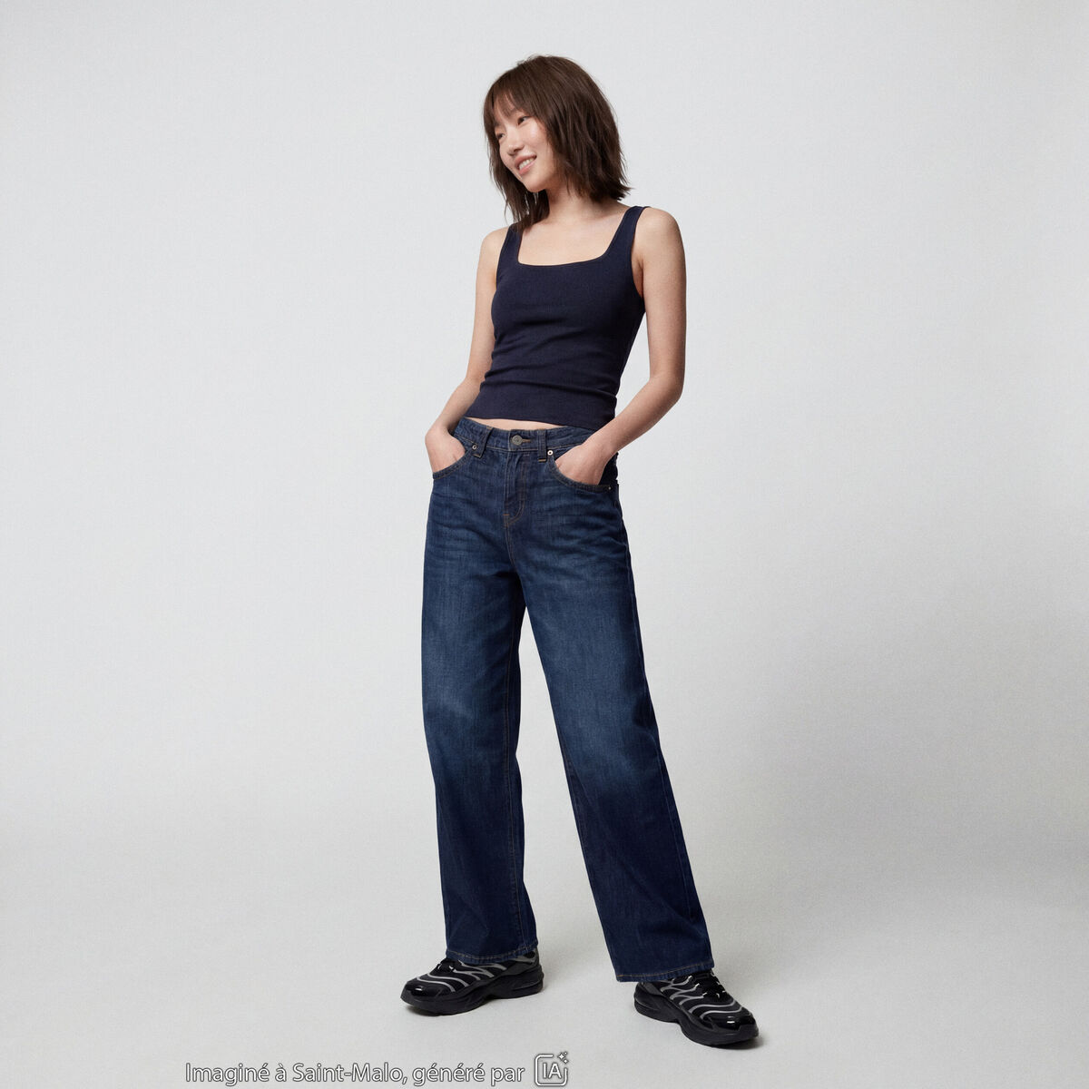 Jean Max loose taille basse denim brut
