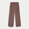Pantalon coupe large taille standard taupe