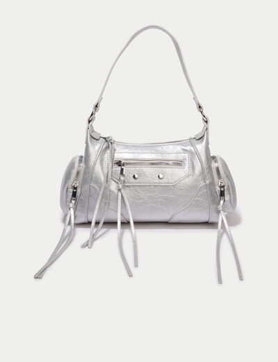 Sac &agrave; main gris argent
