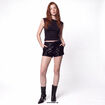 Short slim cigarette &agrave; sequins noir