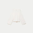 T-shirt cropped bas resserr&eacute; ecru