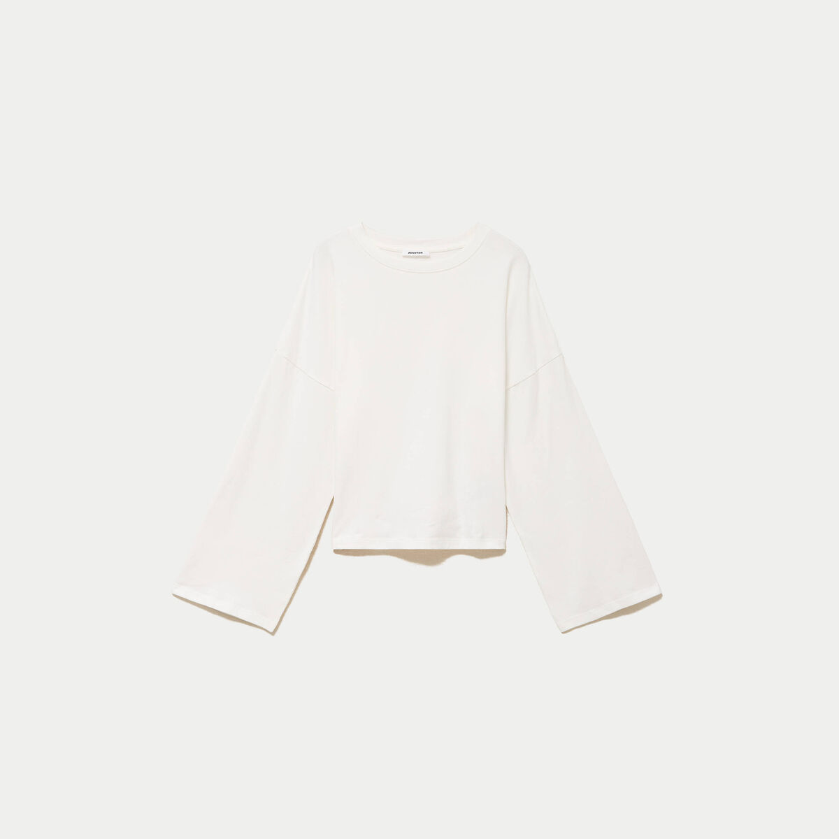 T-shirt cropped bas resserr&eacute; ecru