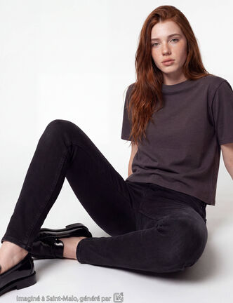 Jean Zoe skinny taille standard denim noir