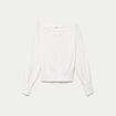 Pull oversize col bardot manches longues blanc