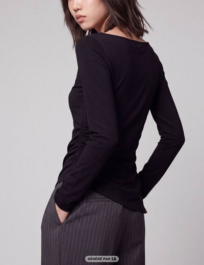 T-shirt droit manches longues noir