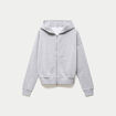 Sweat oversize court &agrave; capuche gris clair ado