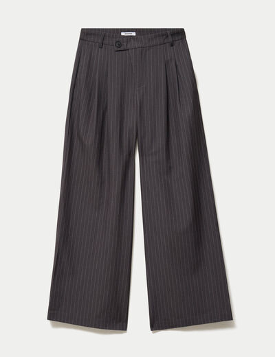 Pantalon coupe large taille standard gris anthracite