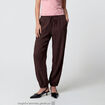 Pantalon large en cr&ecirc;pe taille standard marron fonc&eacute;