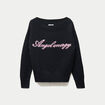 Pull col rond manches longues gris