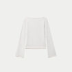 T-shirt cintr&eacute; col rond manches longues blanc