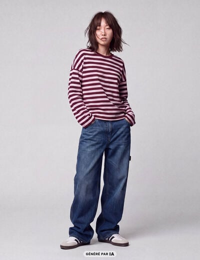 T-shirt manches longues bordeaux