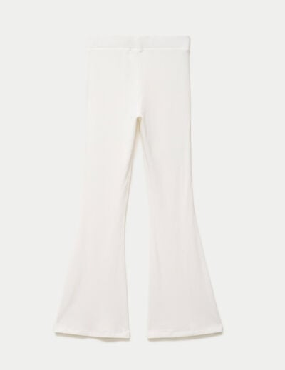 Pantalon flare stretch taille standard ecru