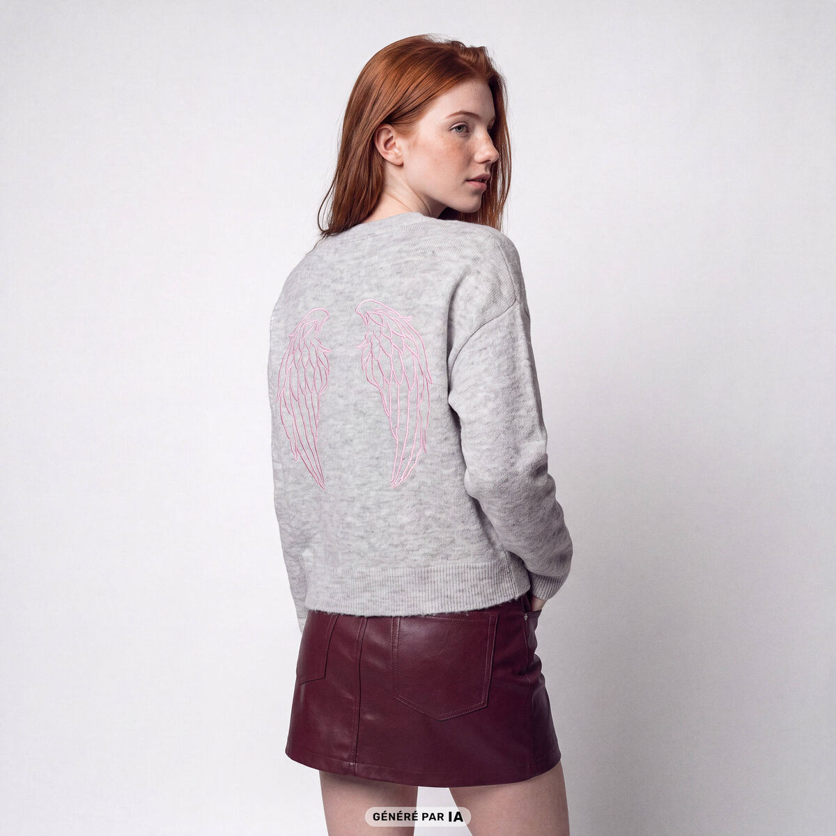 Pull manches longues gris clair