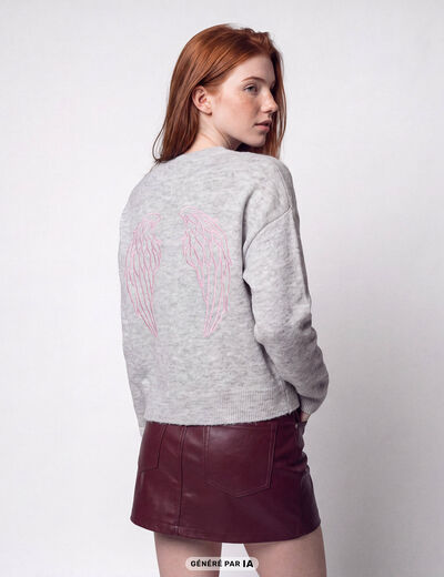 Pull manches longues gris clair