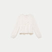 Chemise cintr&eacute;e dentelle col rond ecru ado