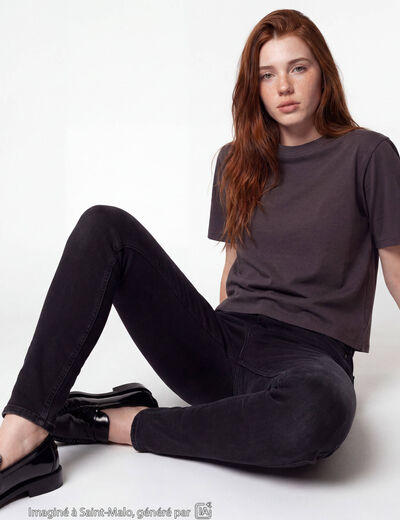 Jean Zoe skinny taille standard denim noir