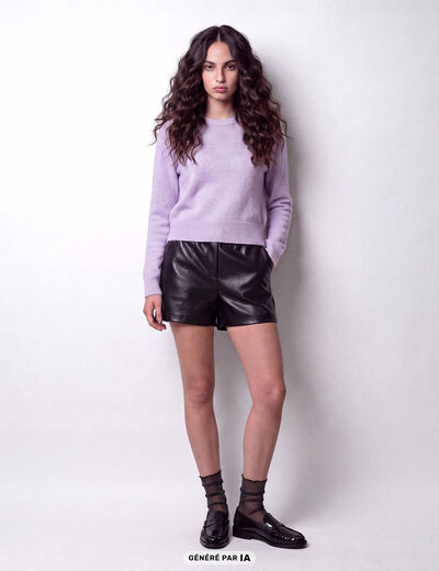 Pull col rond manches longues parme