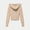 Gilet &agrave; capuche manches longues beige