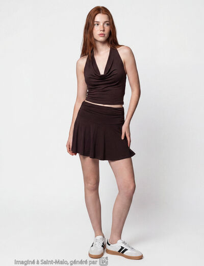 Jupe marron fonc&eacute;