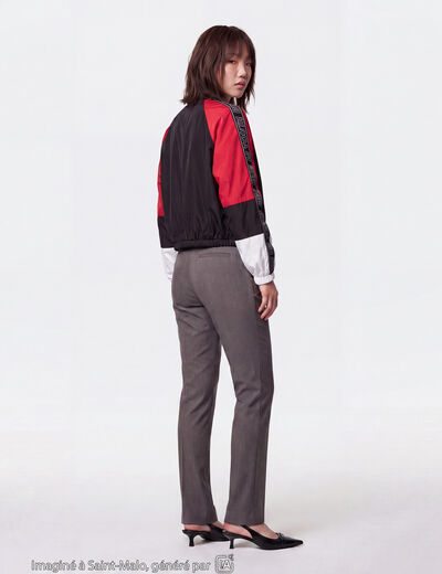 Pantalon bootcut taille basse gris fonc&eacute;