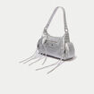 Sac &agrave; main gris argent