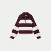Pull col camionneur manches longues bordeaux