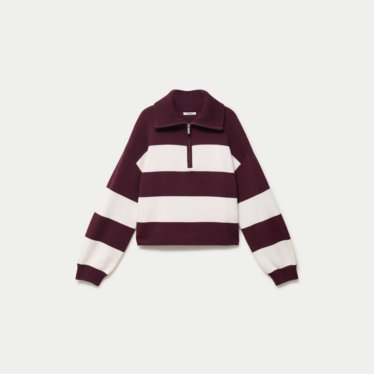 Pull col camionneur manches longues bordeaux