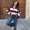 Pull col camionneur manches longues bordeaux
